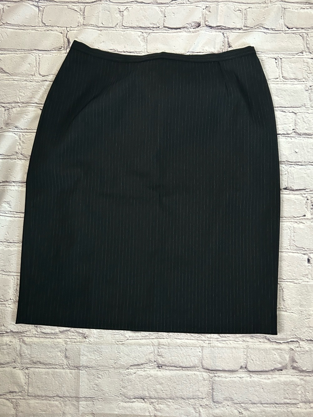 Ann Taylor Black Pinstripe Midi Skirt
